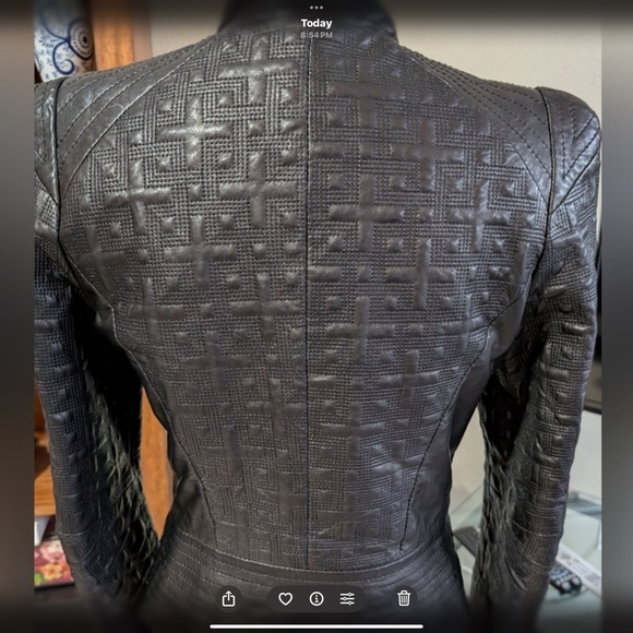 Escada Textured Black Leather Jacket - Picture 2 of 10